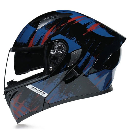 E-800 Black and Blue Off-Road Helmet